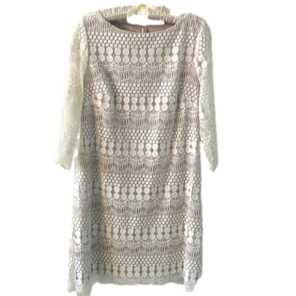 Cream Lace Dress, Medium, perfect for Bridal Shower or Easter!!